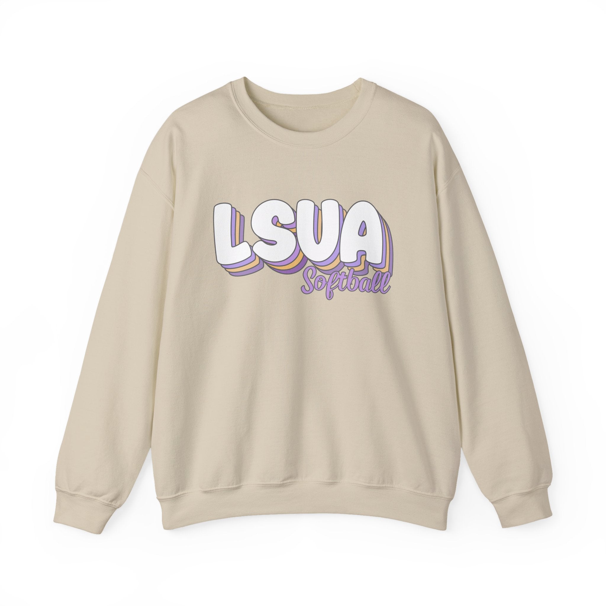 Stacked LSUA Softball Sweatshirt