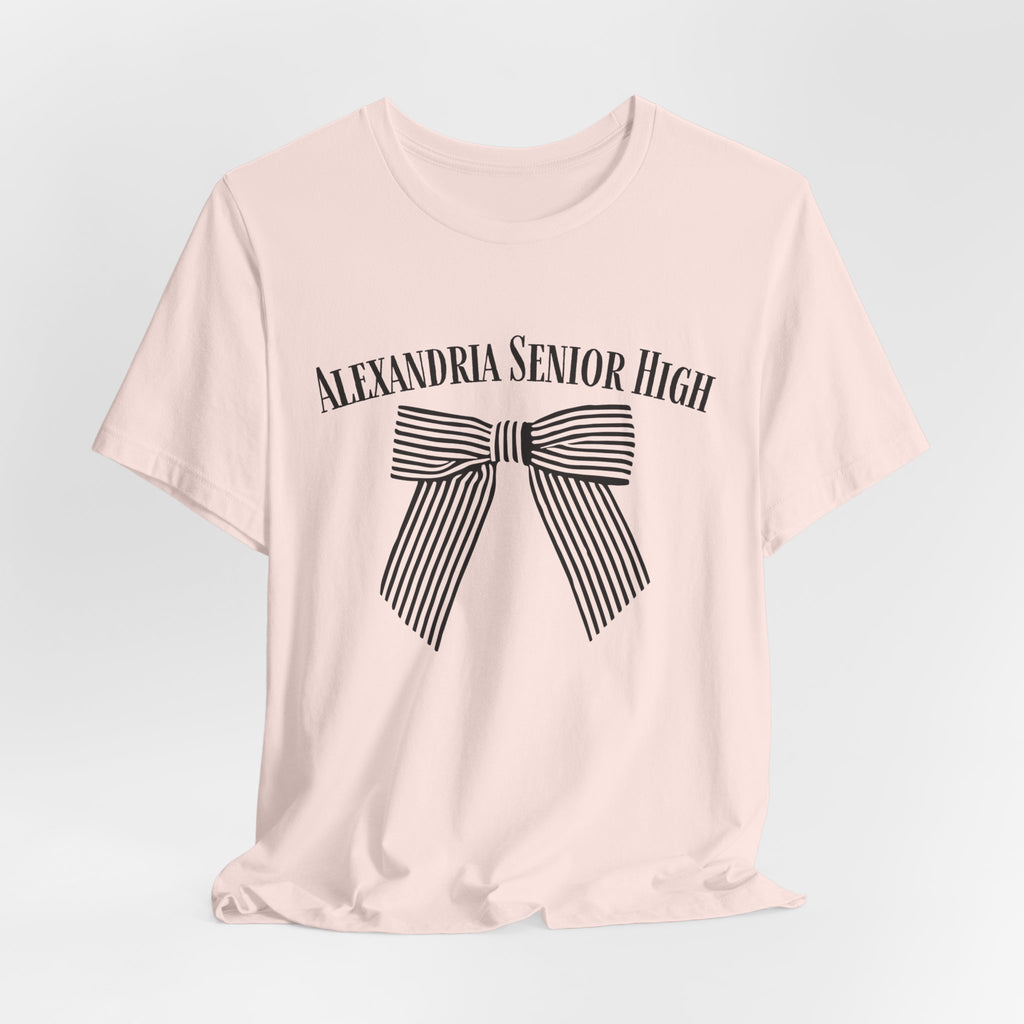 Alexandria Senior High Striped Bow Tee