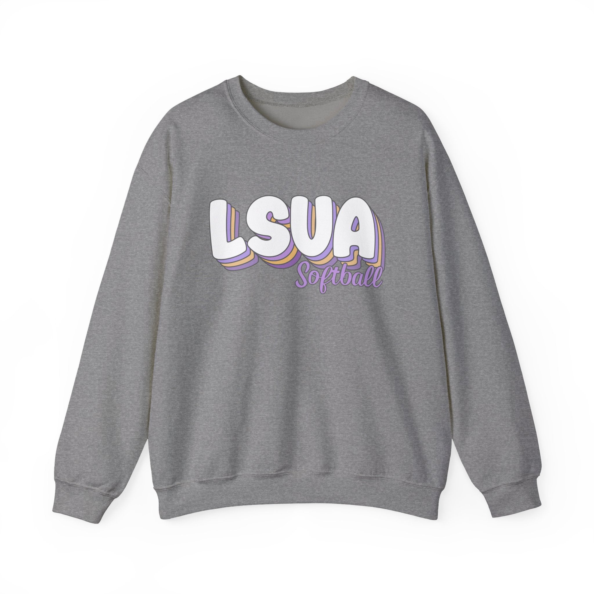 Stacked LSUA Softball Sweatshirt