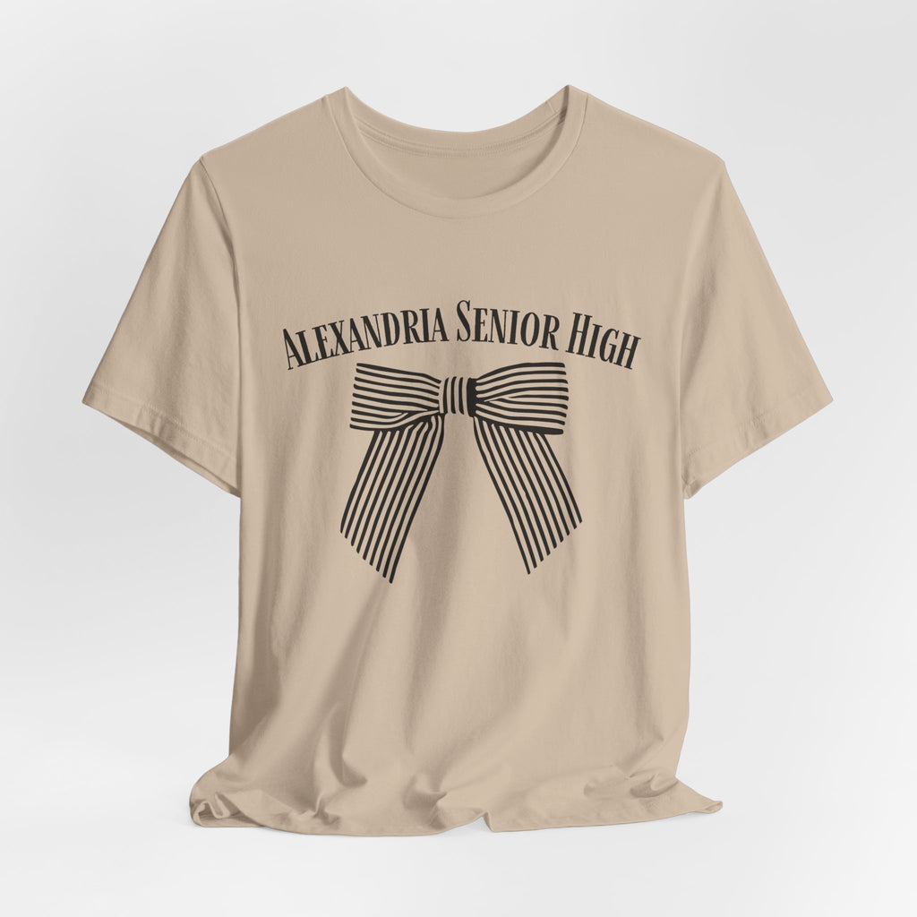Alexandria Senior High Striped Bow Tee
