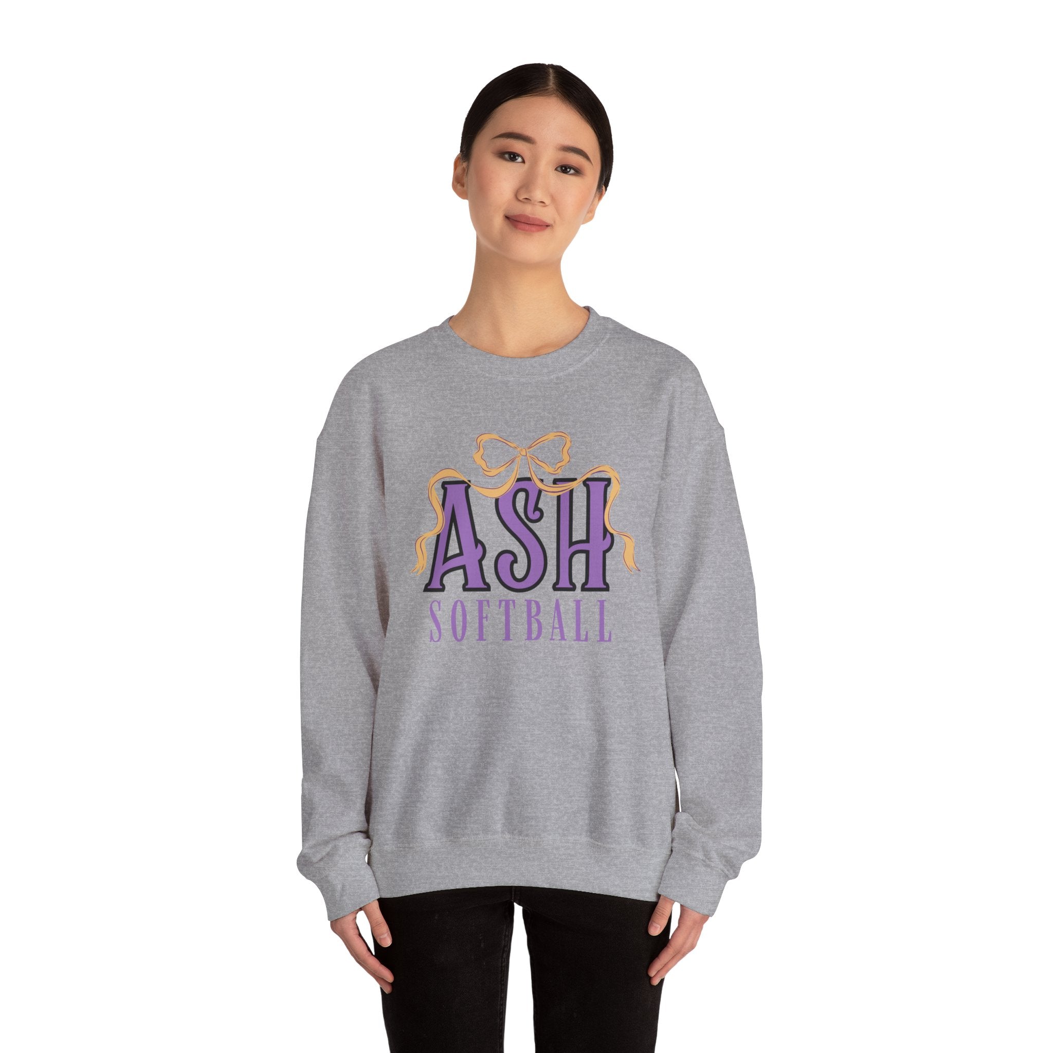 ASH Softball Ribbon Bow Sweatshirt
